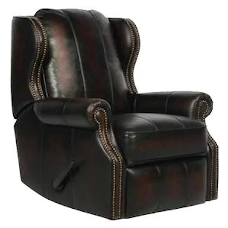 Bristol II Recliner with Rolled Arms and Modified Wing Back